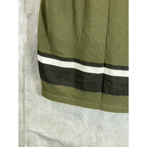 GUESS Men's Olive Green Striped Crewneck Short Sleeve T-Shirt SZ M - Picture 10 of 14